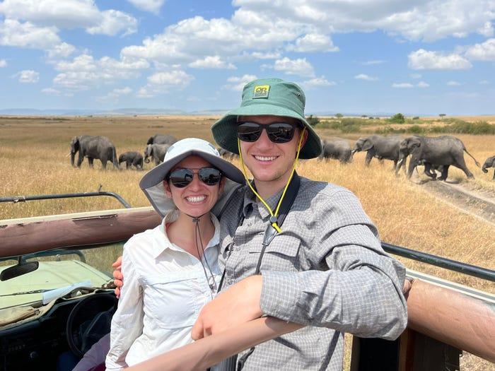 Couple enjoying a safari experience